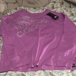 Adidas Girls Lavender Long Sleeve Tee - Large